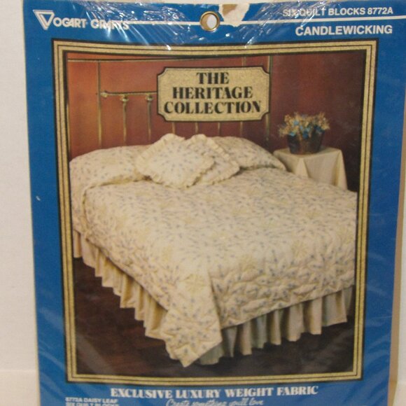 Vogart Quilt Block KIT for embroidery or ballpoint paint 8772A Daisy Leaf - Picture 1 of 3